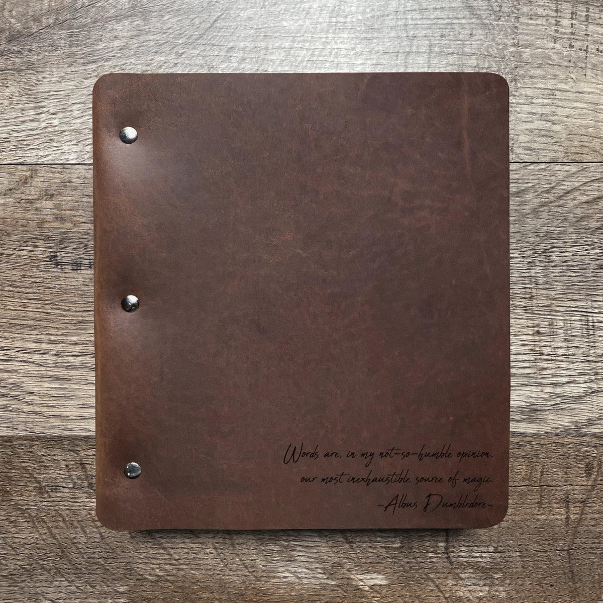 Dumbledore - Handwriting - Engraving Design - Refillable Leather Binders