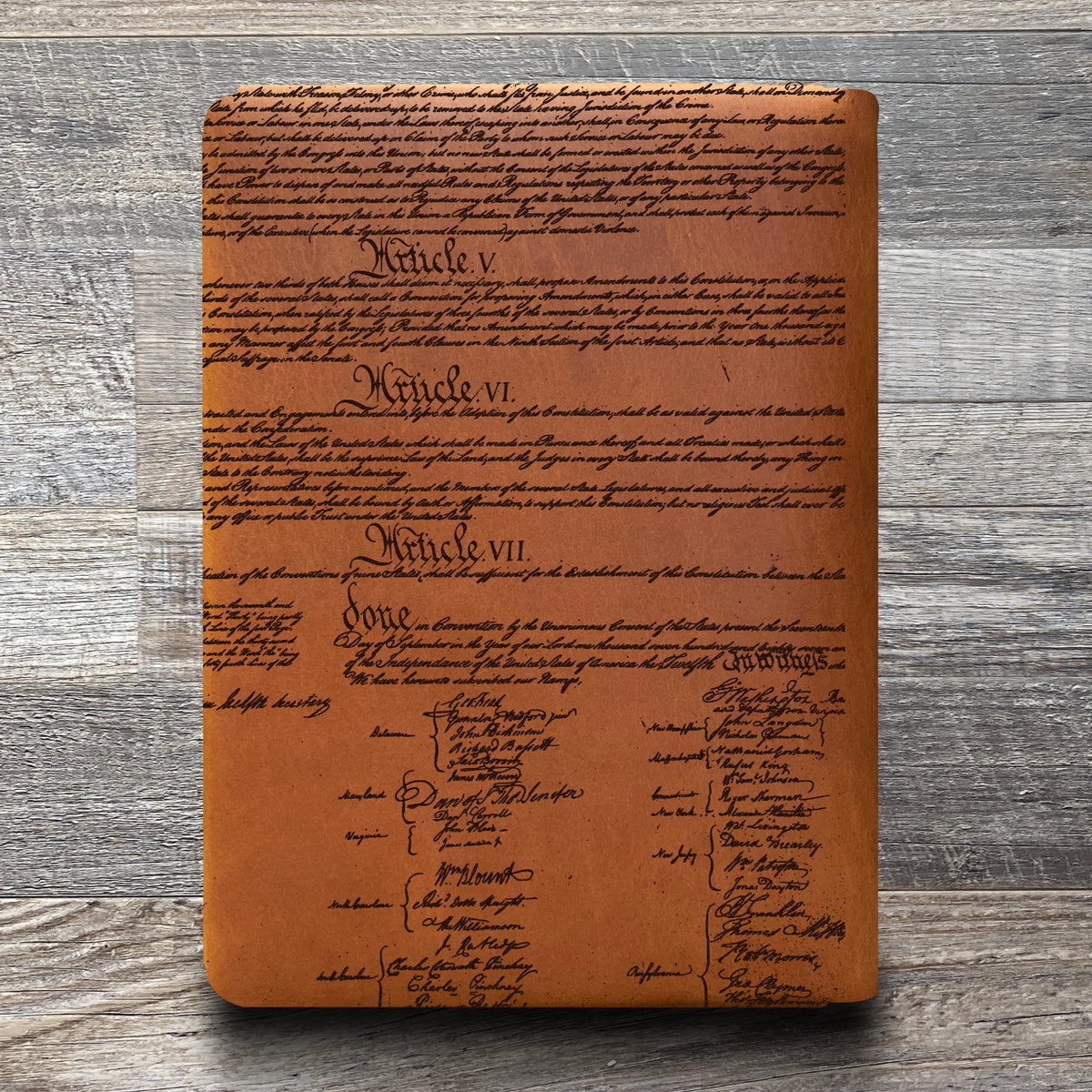 Founding Fathers - Engraving Design - Refillable Leather Folios