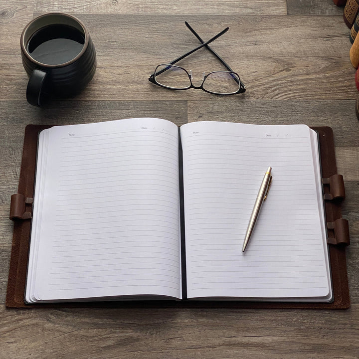 David S Custom Composition Cut - Refillable Leather Journal
