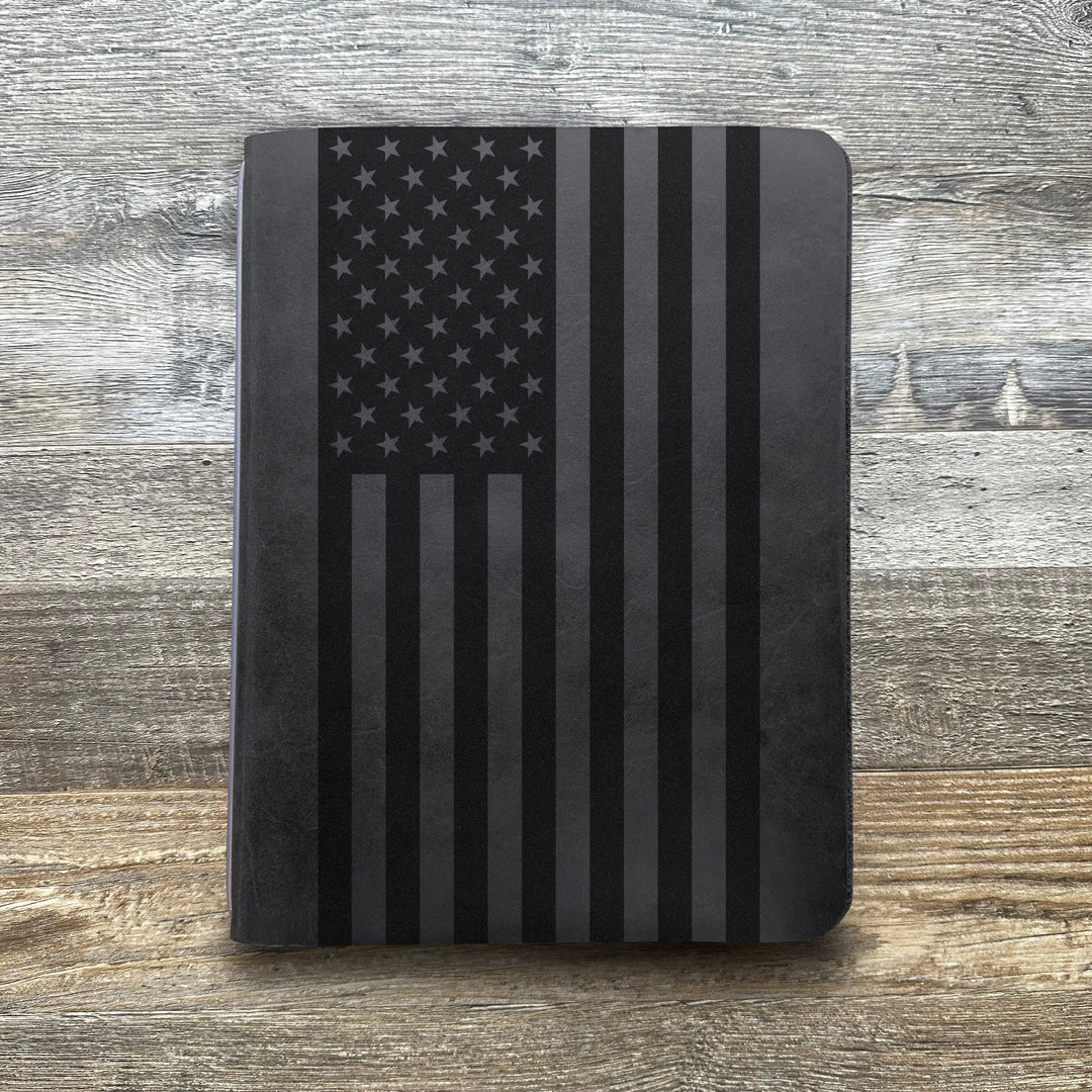 American Flag - Large - Pre-Engraved - Refillable Leather Covers