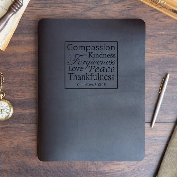 Colossians 3:12-15 - Pre-Engraved - Refillable Leather Slip Covers