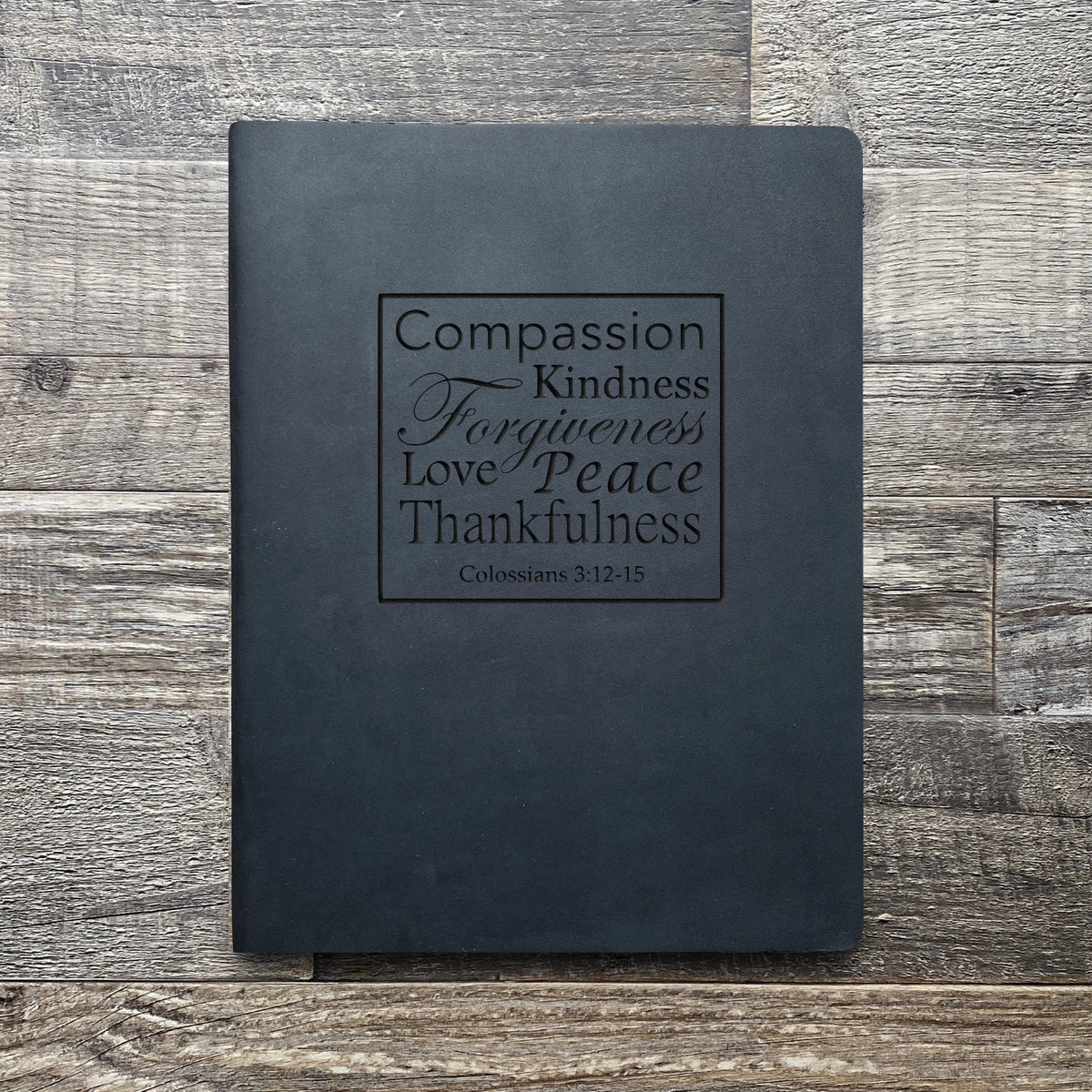 Colossians 3:12-15 - Engraving Design - Leather Folder