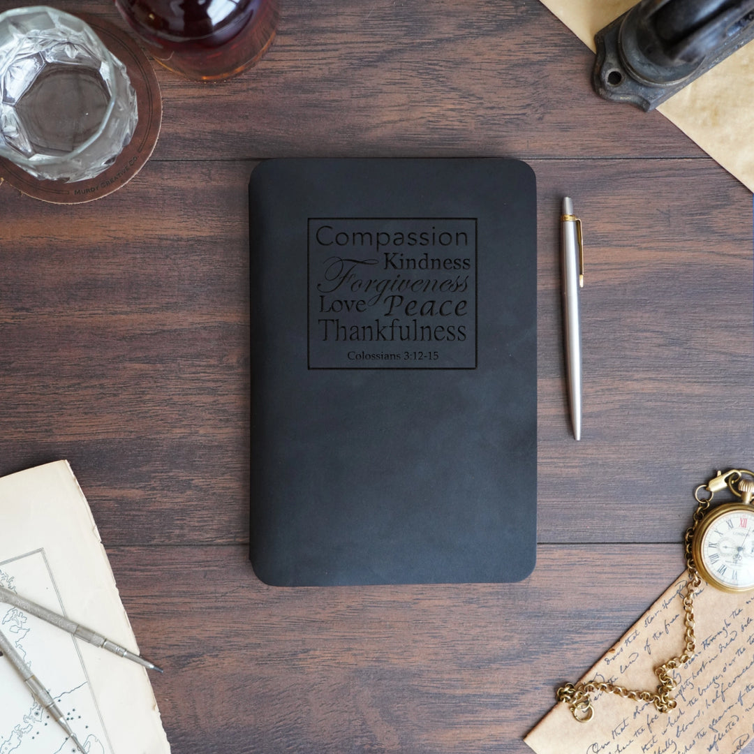 Colossians 3:12-15 - Pre-Engraved - Refillable Leather Slip Covers