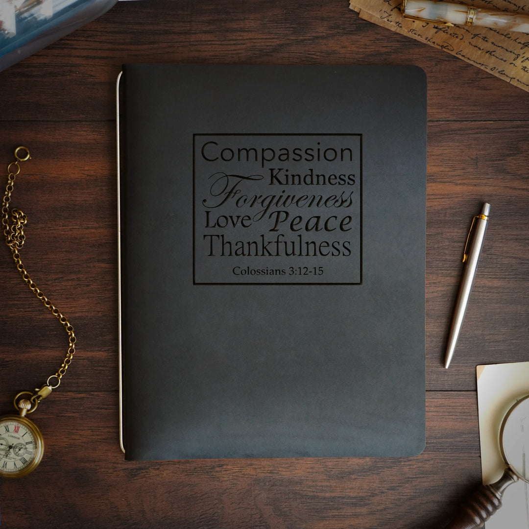Colossians 3:12-15 - Pre-Engraved - Refillable Leather Covers