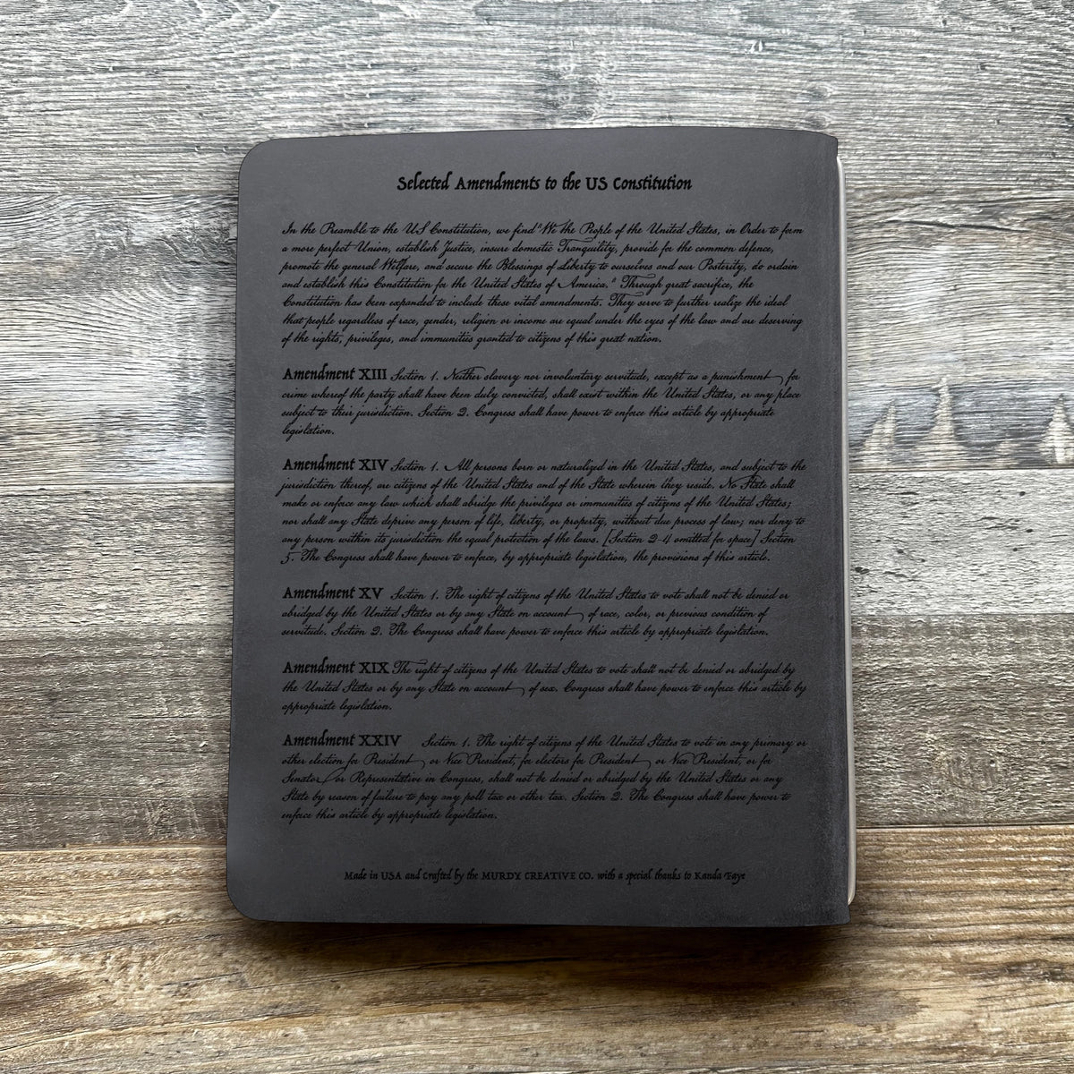 Constitution - Engraving Design - Refillable Leather Covers