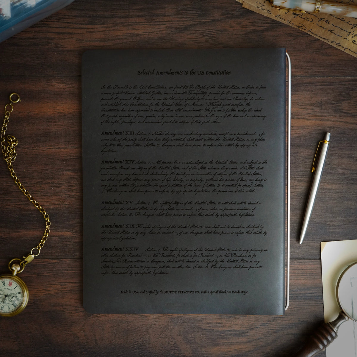 Constitution - Engraving Design - Refillable Leather Covers