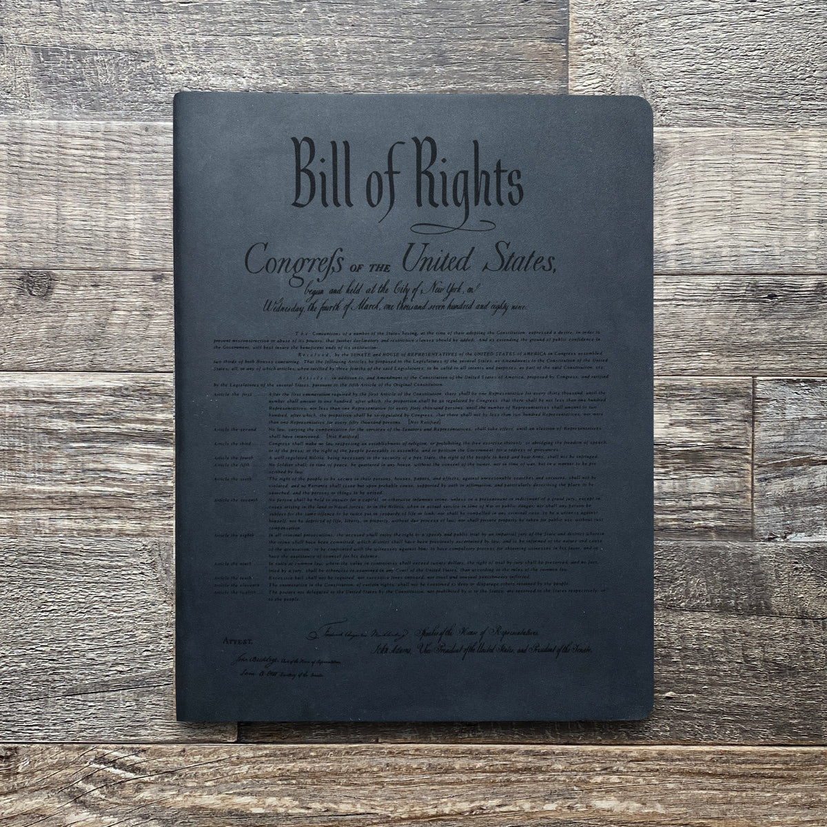 Constitution - Engraving Design - Leather Folder