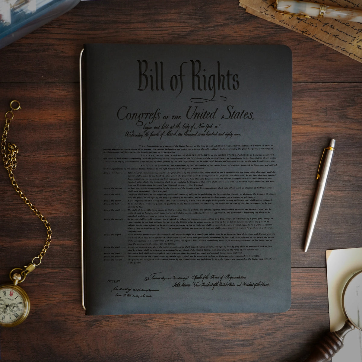 Constitution - Engraving Design - Refillable Leather Covers