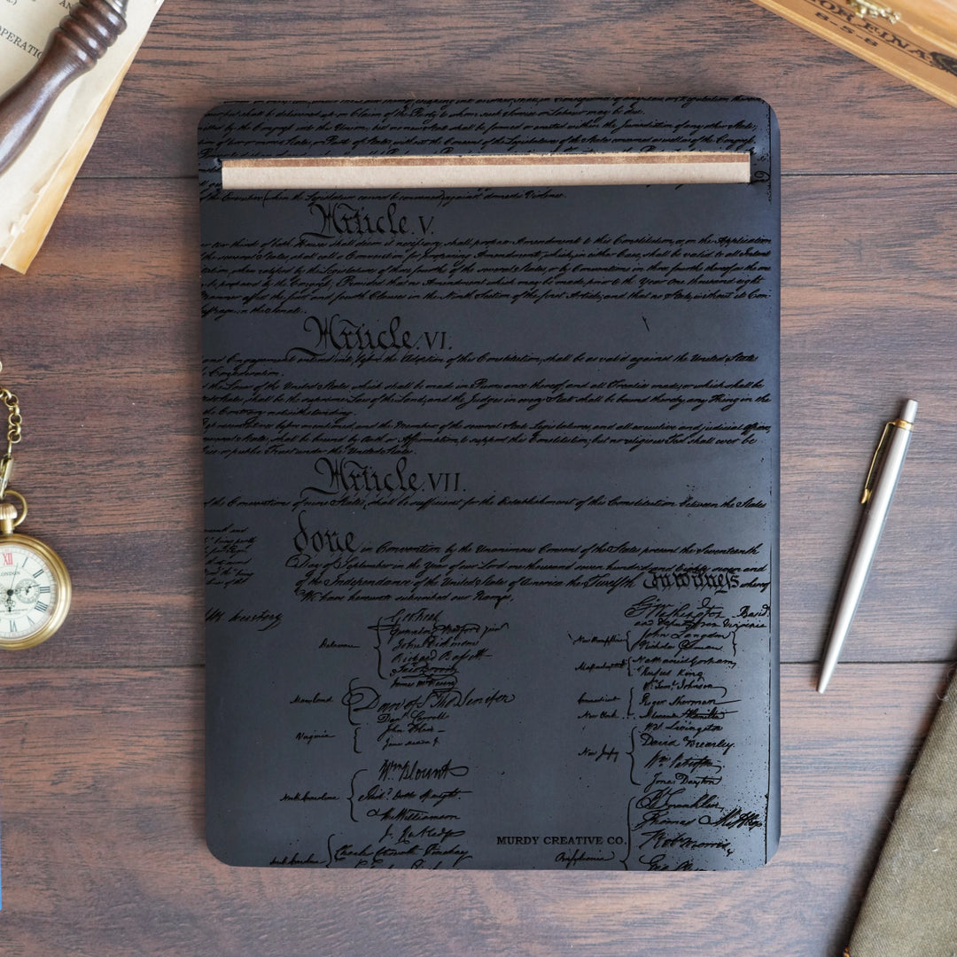 Founding Fathers - Pre-Engraved - Refillable Leather Slip Covers