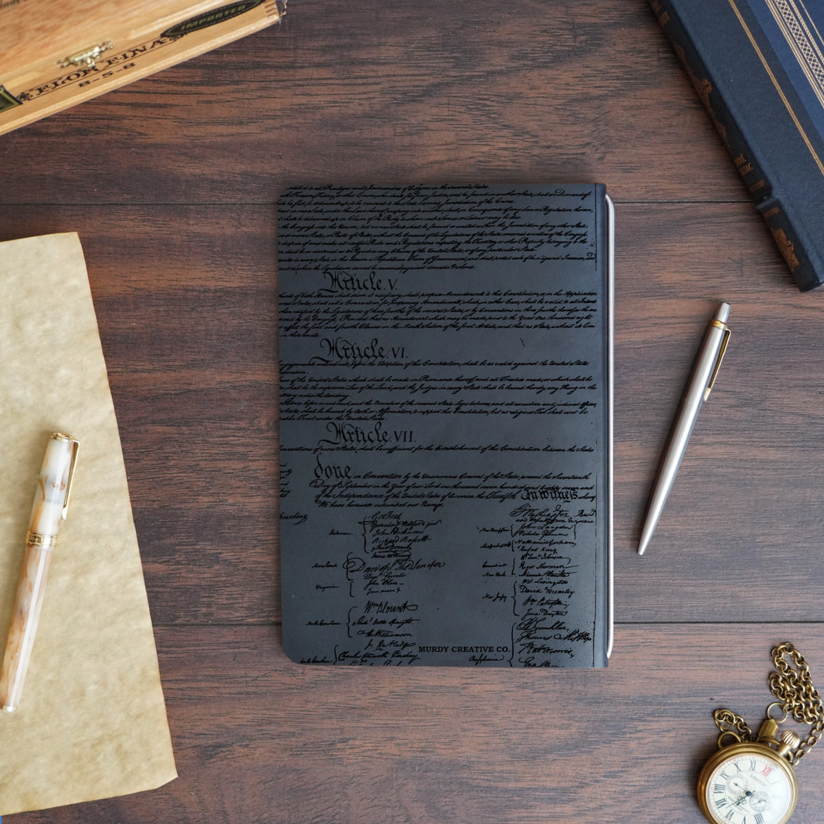 Founding Fathers - Engraving Design - Refillable Leather Covers
