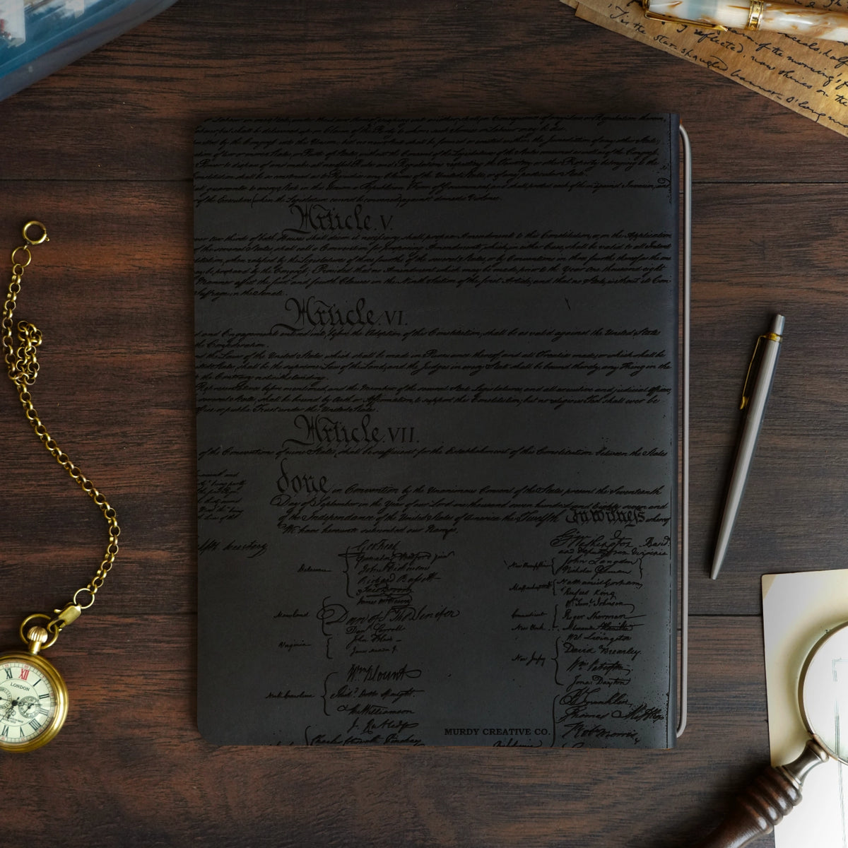 Founding Fathers - Engraving Design - Refillable Leather Covers