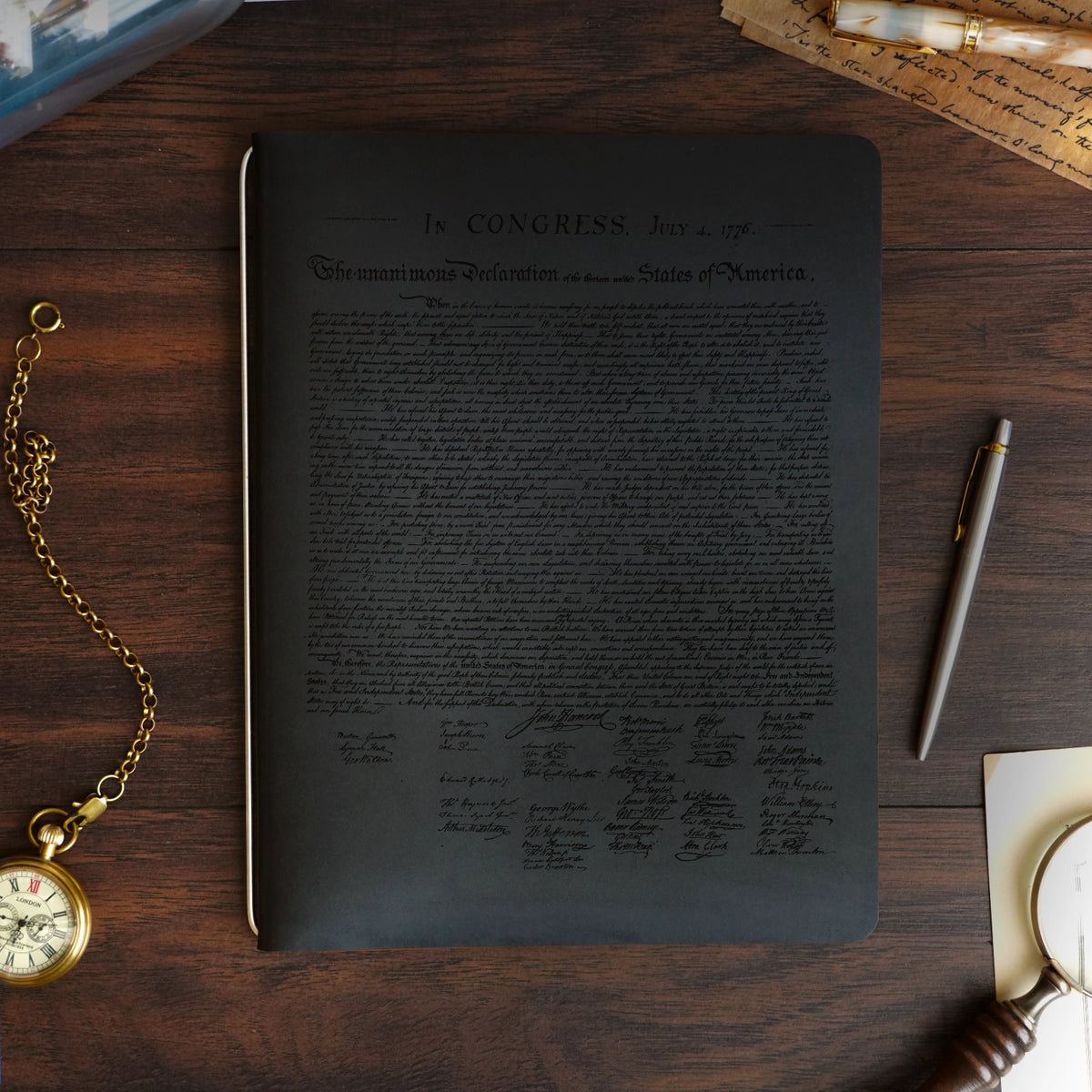 Founding Fathers - Engraving Design - Refillable Leather Covers