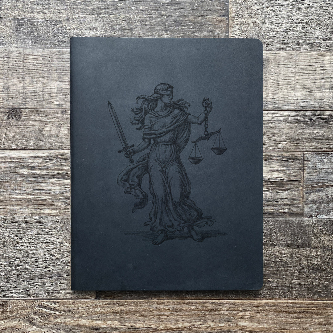 Lady Justice - Pre-Engraved - Leather Folder