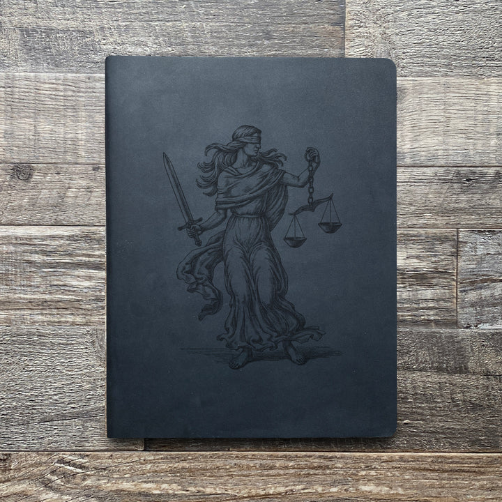 Lady Justice - Pre-Engraved - Leather Folder