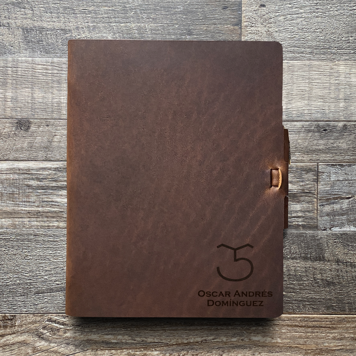 Custom Order Oscar D - Ledger Cut - Refillable Leather Journal 20241007