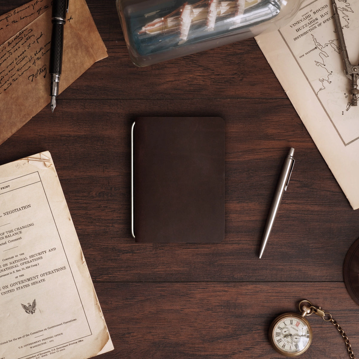 Passport Cut - Refillable Leather Cover