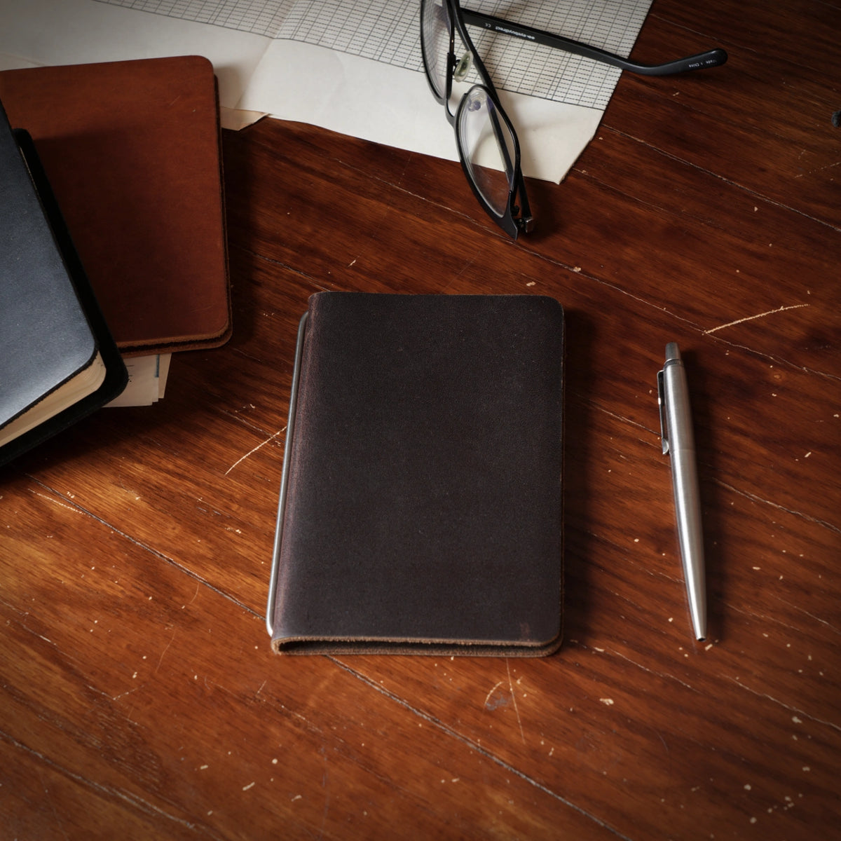 Custom Pocket Cut - Refillable Leather Cover