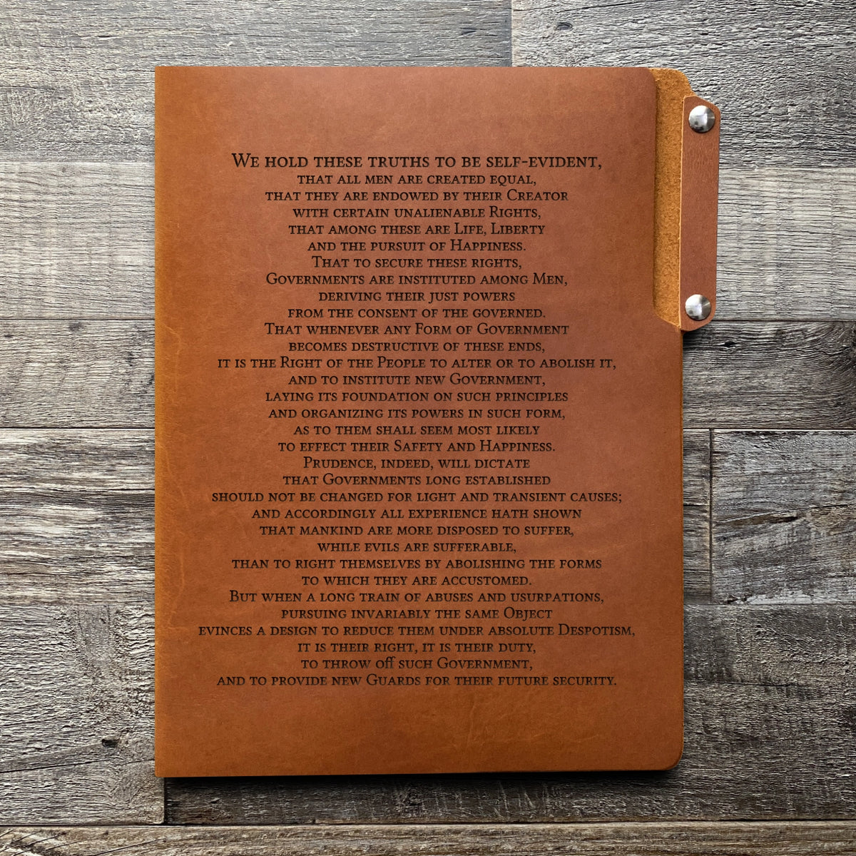 Preamble - Engraving Design - Leather File Folder