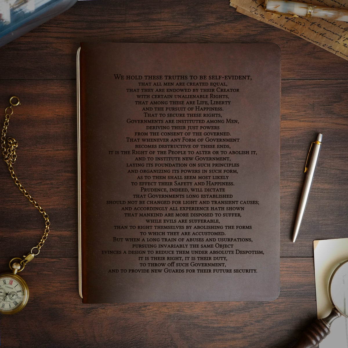 Preamble - Engraving Design - Refillable Leather Covers