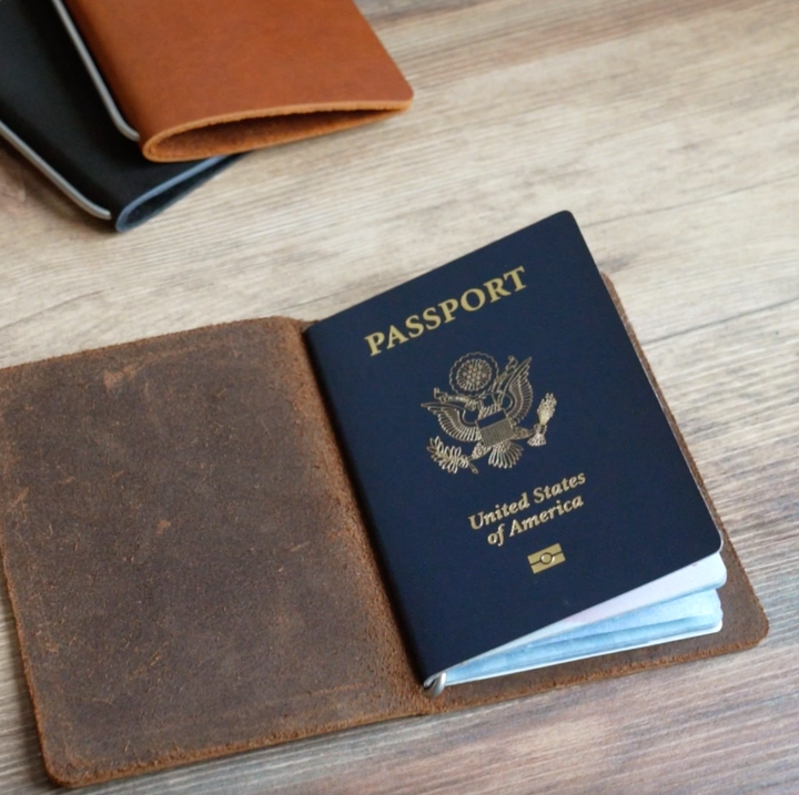 Passport Cut - Refillable Leather Cover