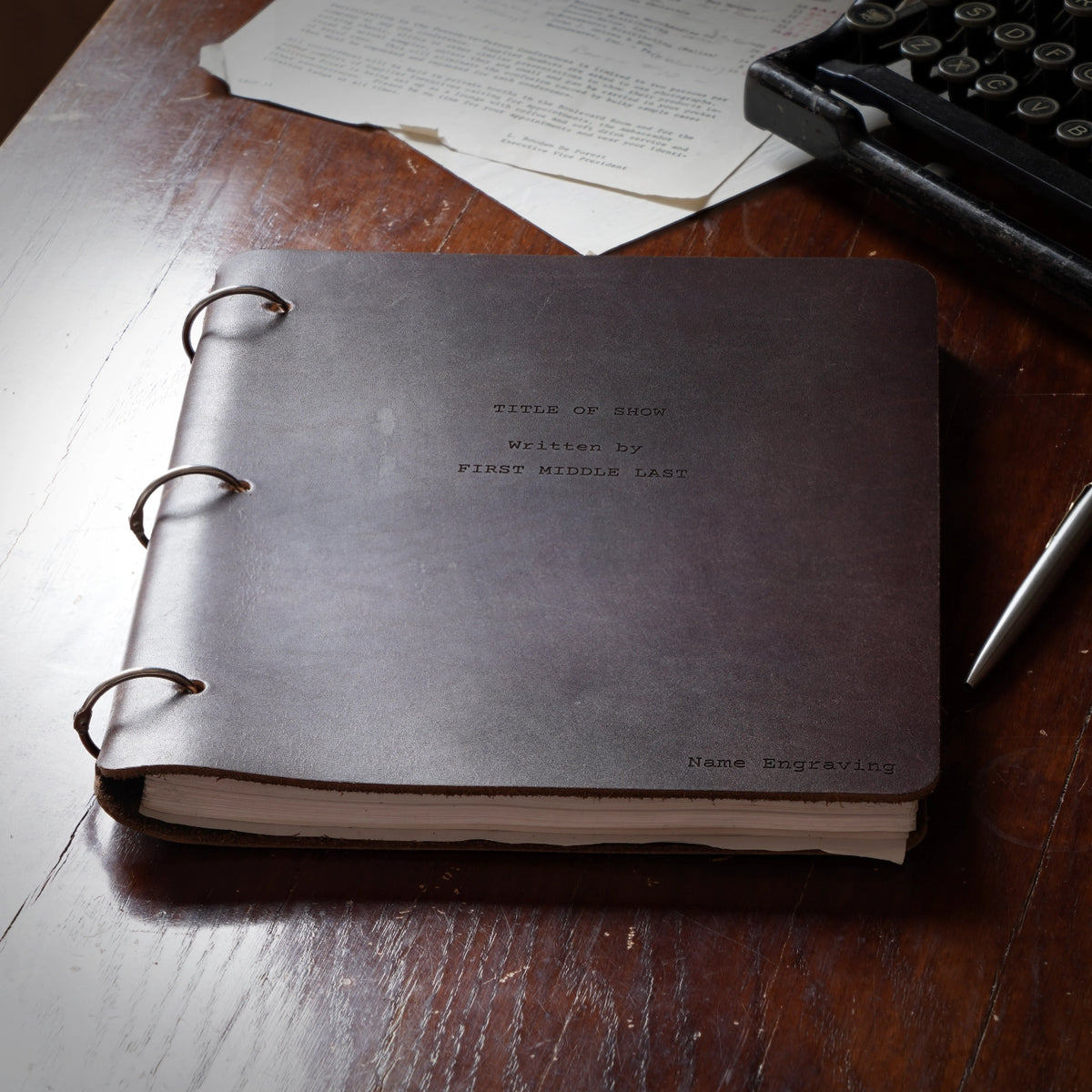 Script Cut - Refillable Leather Binder