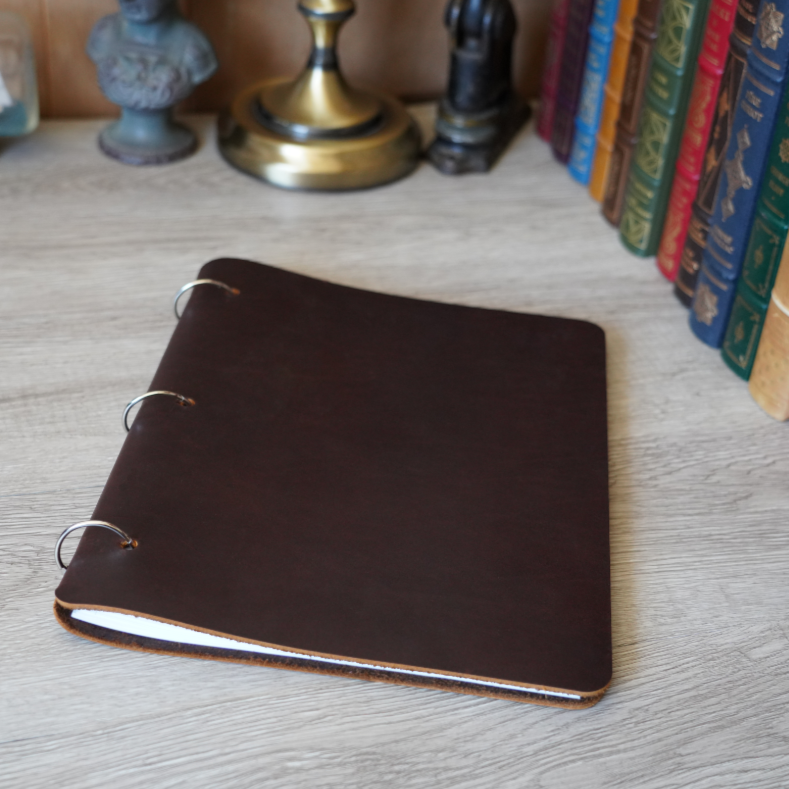 Custom Order Janice HH - Slim Cut - Refillable Leather Binder 20240109