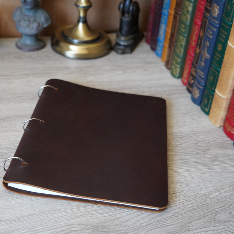 Leather Script Script Cut - Refillable Leather Binder – Murdy Creative Co.