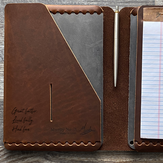 Custom Order - Morten L - Compass - Pre-Engraved - Refillable Leather Folios 20250304