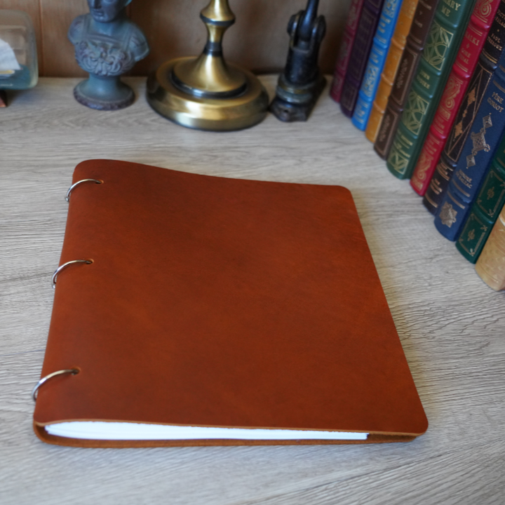 Custom Order - Ed N - Wide Cut - Refillable Leather Binder 20250825