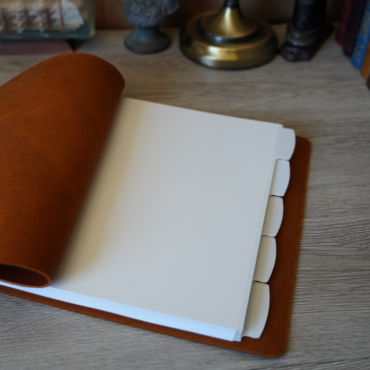 Custom Order Dreamwood - Wide Cut - Refillable Leather Binder