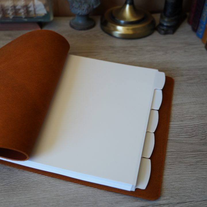 Custom Order Buster B - Wide Cut - Refillable Leather Binder 20240404