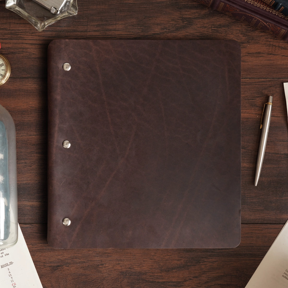Custom Wide Cut - Refillable Leather Binder