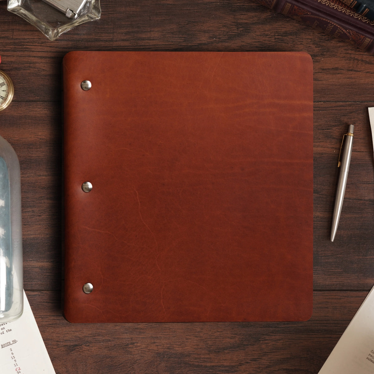 Custom Wide Cut - Refillable Leather Binder