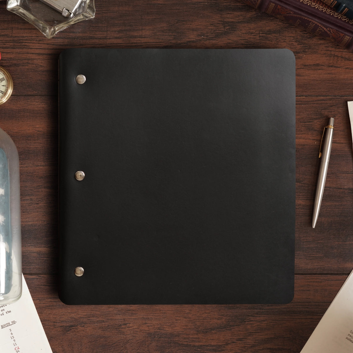 Custom Wide Cut - Refillable Leather Binder