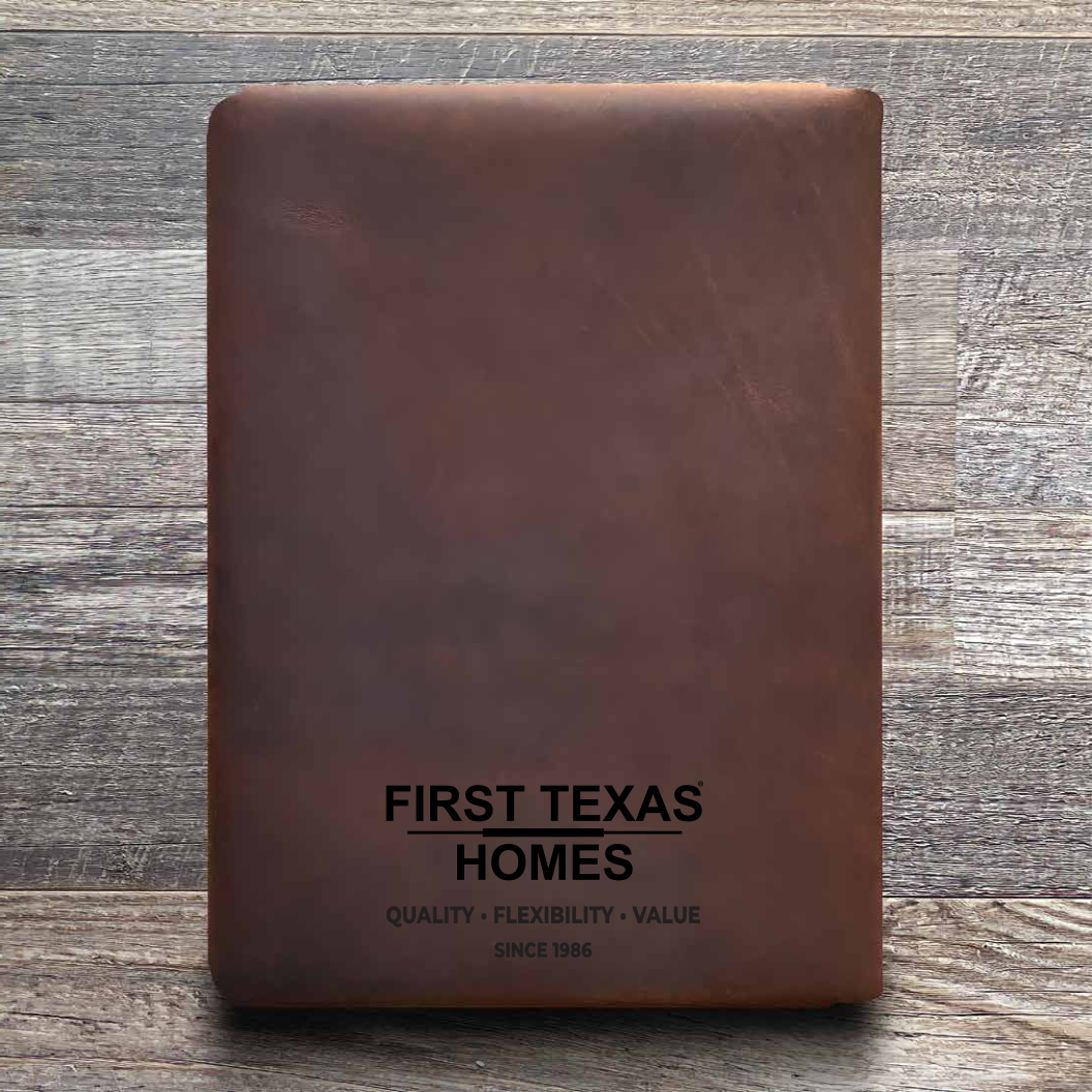 Custom Order First Texas Homes - Executive Cut - Refillable Leather Folio 03122026