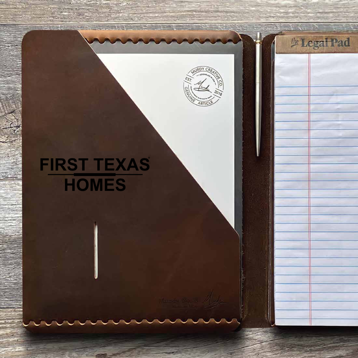 Custom Order First Texas Homes - Executive Cut - Refillable Leather Folio 03122026