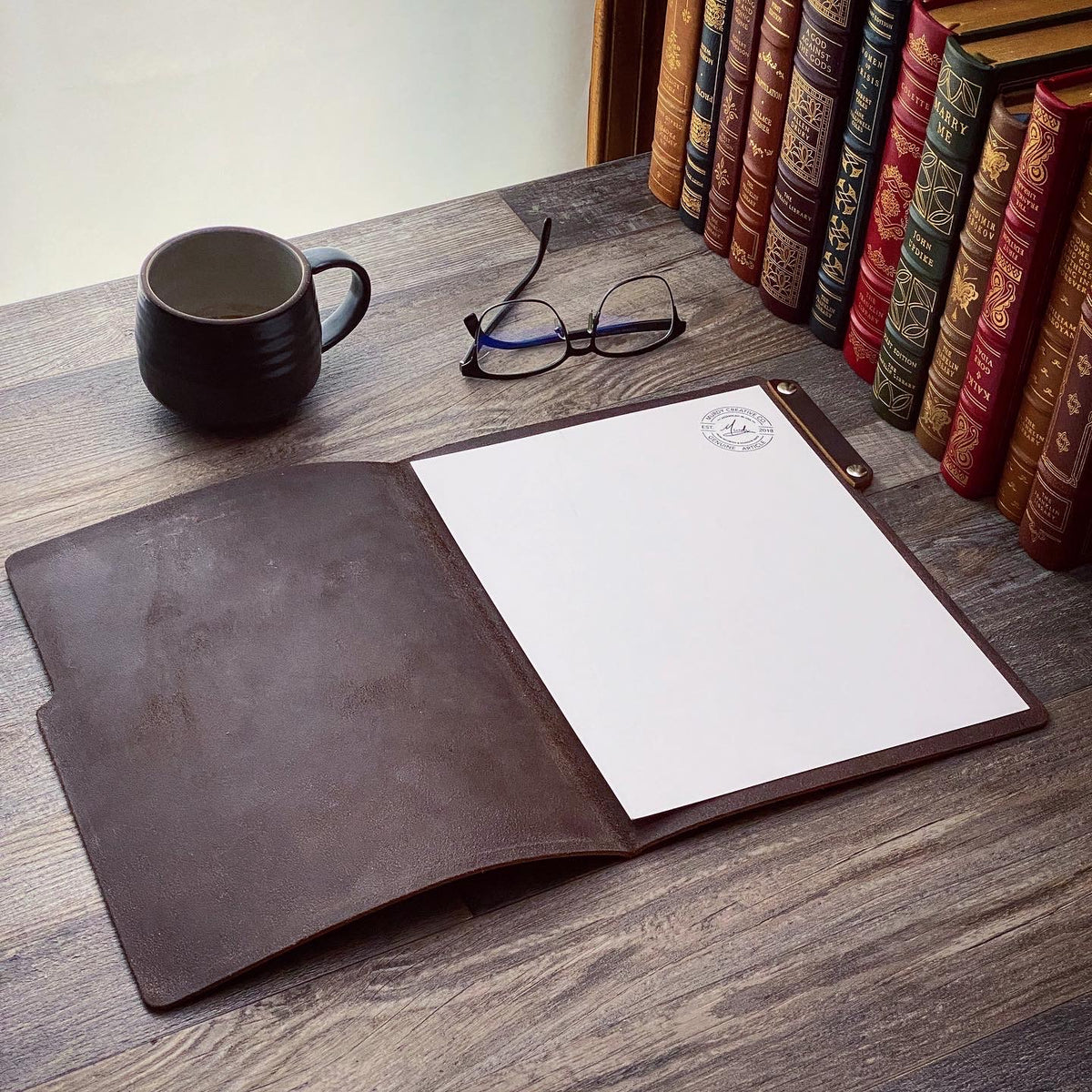 We The People - Engraving Design - Leather File Folder