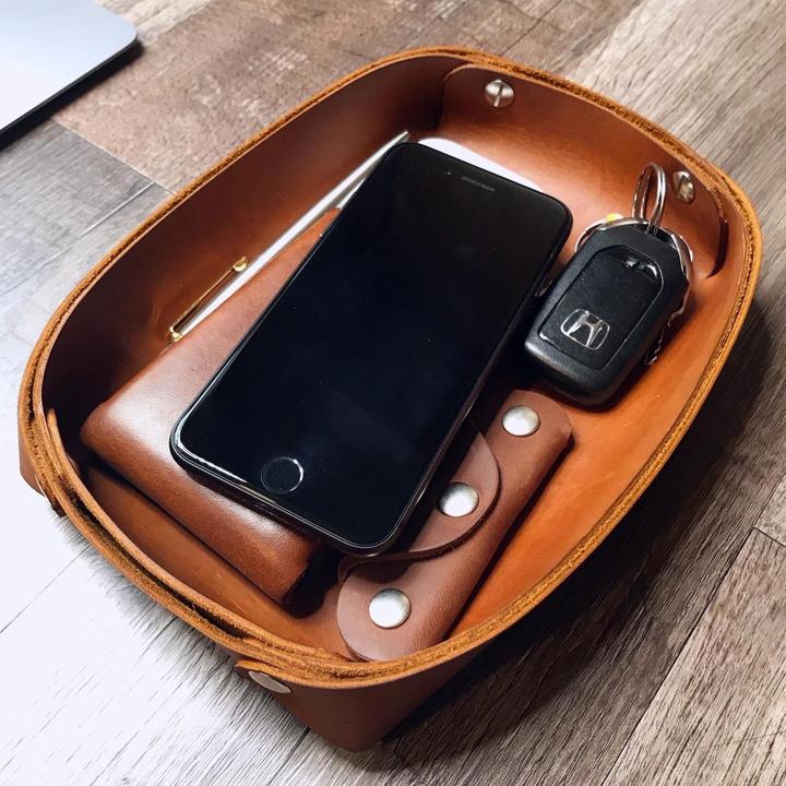Leather Key Valet Tray