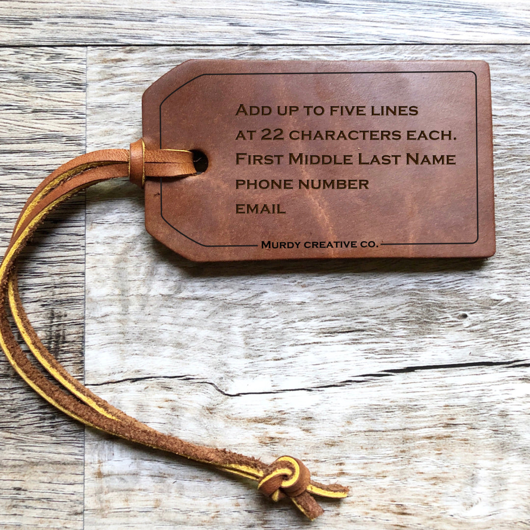backpack label from leather Custom Leather Bag Tag