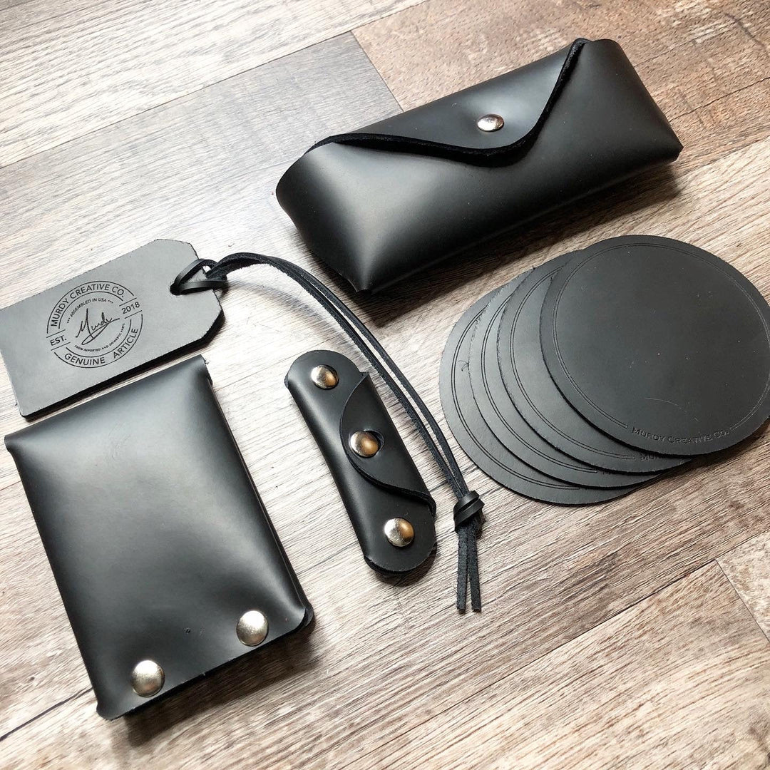 Celtic Letter Leather 4 Coaster Set