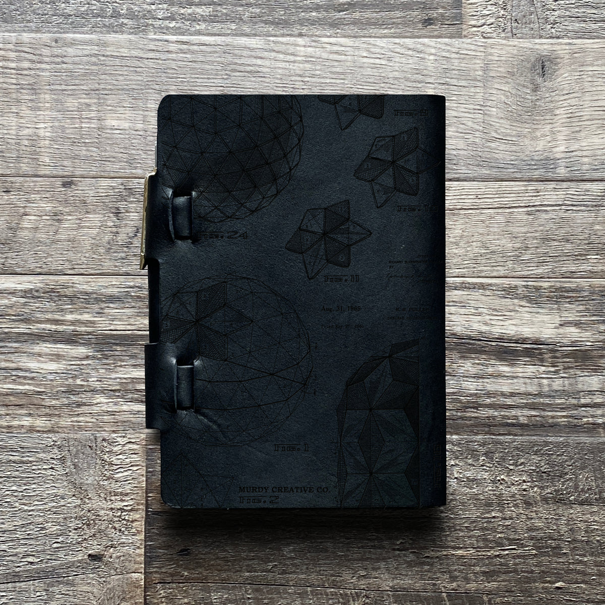 Bucky Ball - Geodesic - Engraving Design - Refillable Leather Journals