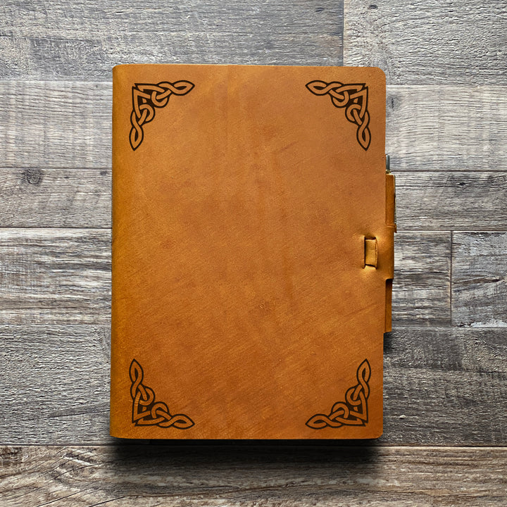 Celtic Bible - Pre-Engraved - Metric Cut Refillable Leather Journal