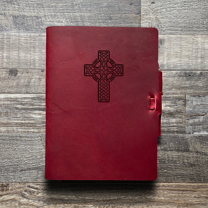 Celtic Cross - Pre-Engraved - Refillable Leather Journals