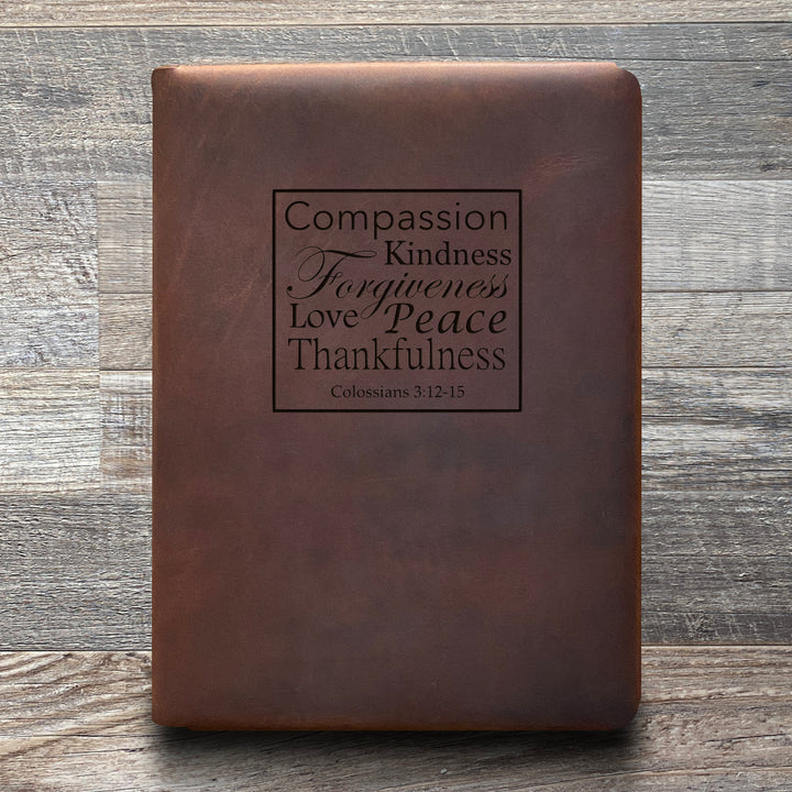Colossians 3:12-15 - Pre-Engraved - Refillable Leather Folios
