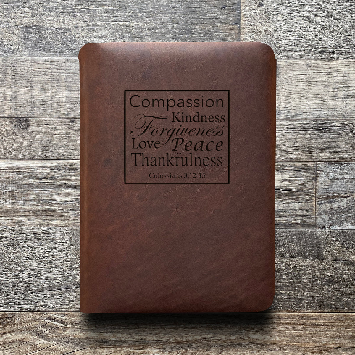 Colossians 3:12-15 - Engraving Design - Refillable Leather Folios
