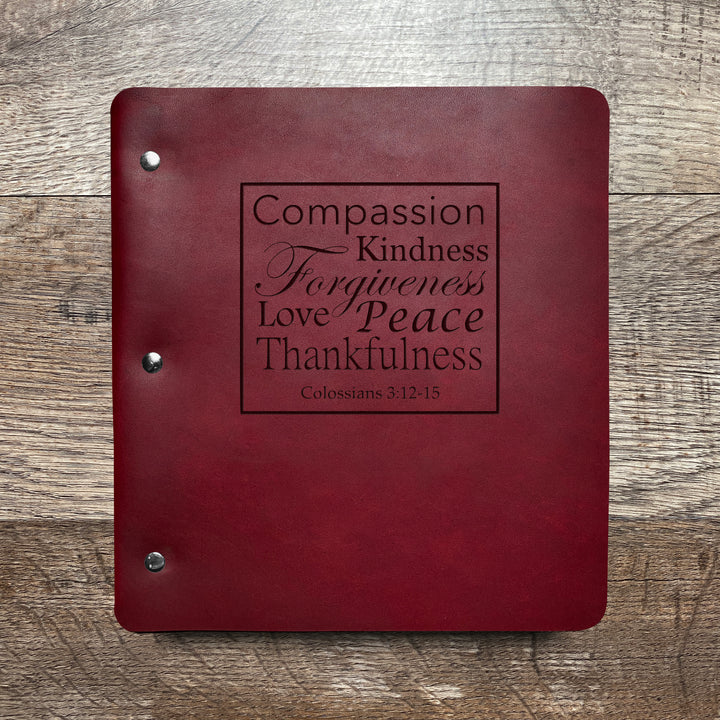 Colossians 3:12-15 - Pre-Engraved - Refillable Leather Binders