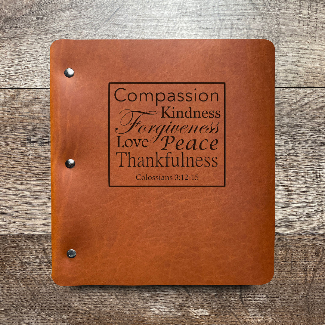 Colossians 3:12-15 - Pre-Engraved - Refillable Leather Binders