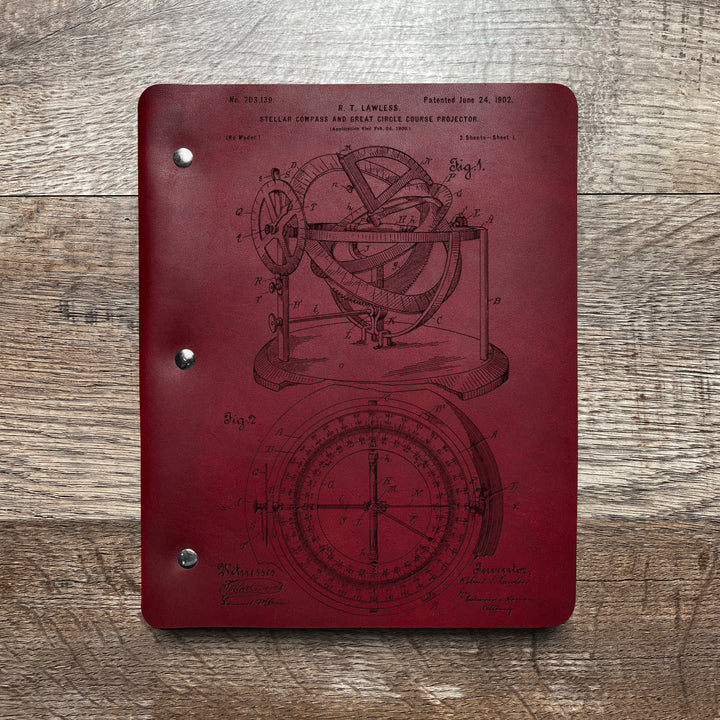 Compass - Pre-Engraved - Refillable Leather Binders