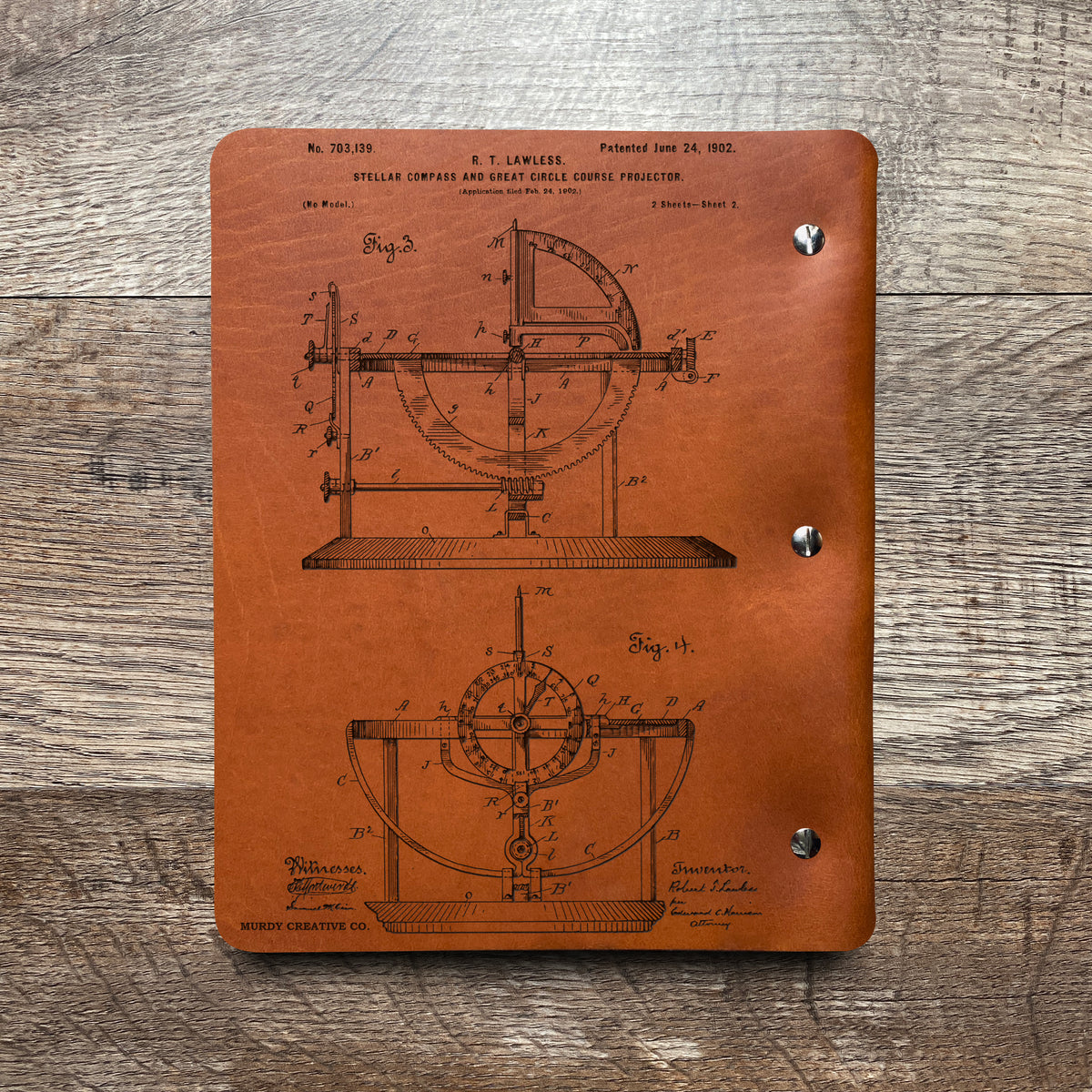 Compass - Engraving Design - Refillable Leather Binders