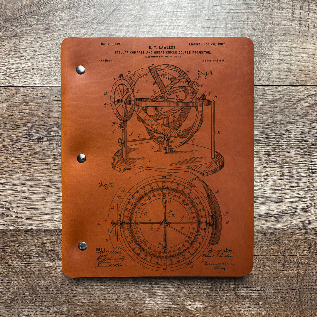 Compass - Pre-Engraved - Refillable Leather Binders